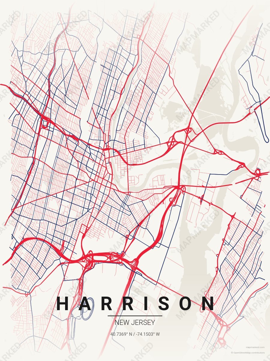 Cream, Red & Blue Classic style sample on Harrison New