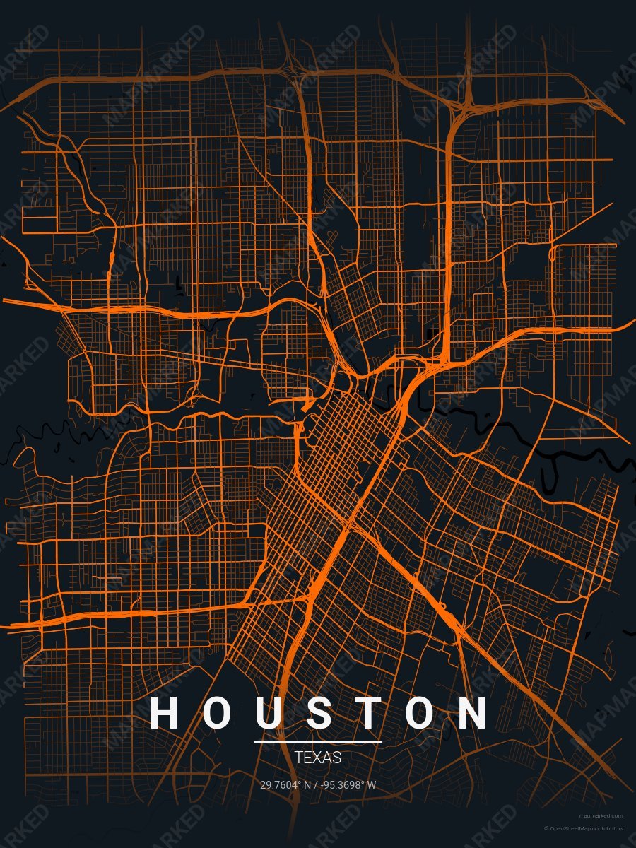 Black & Orange Modern style sample on Houston
