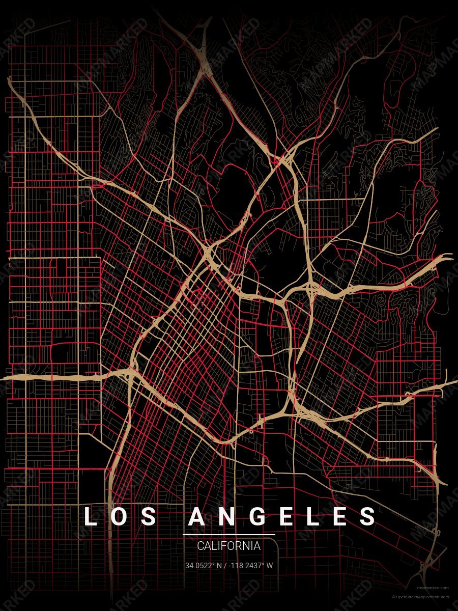 Black, Gold & Red Nova style sample on Los Angeles