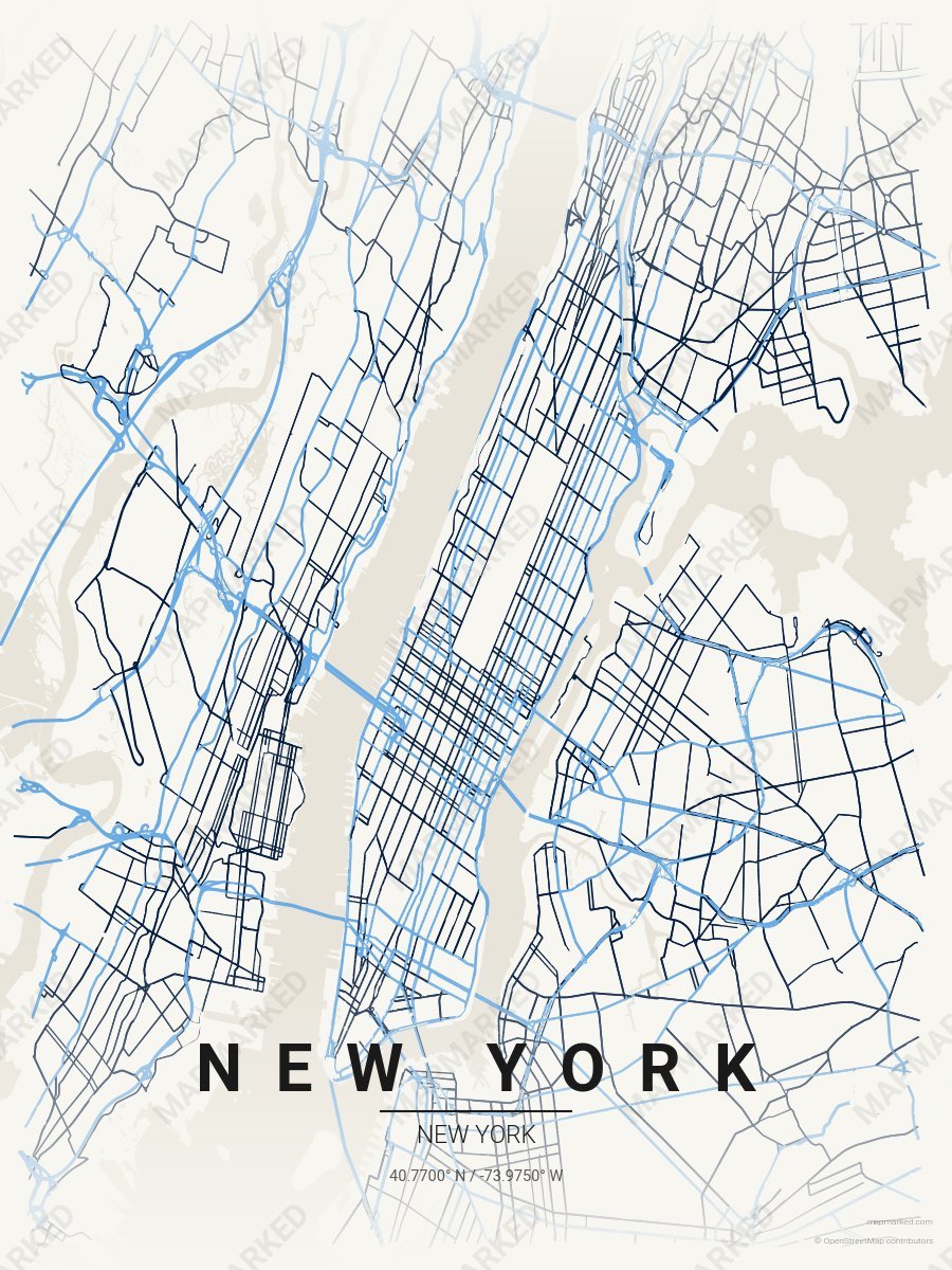 Cream & Blue Verve style sample on New York New