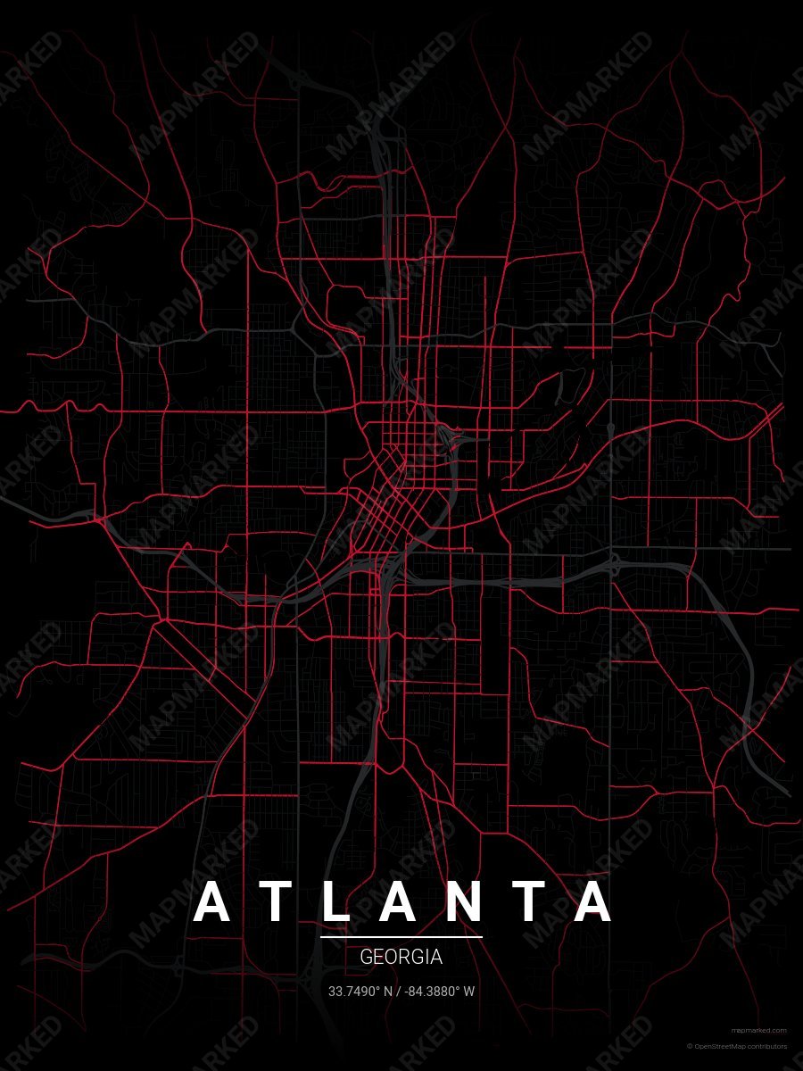 Black, Charcoal & Red Vista style sample on Atlanta