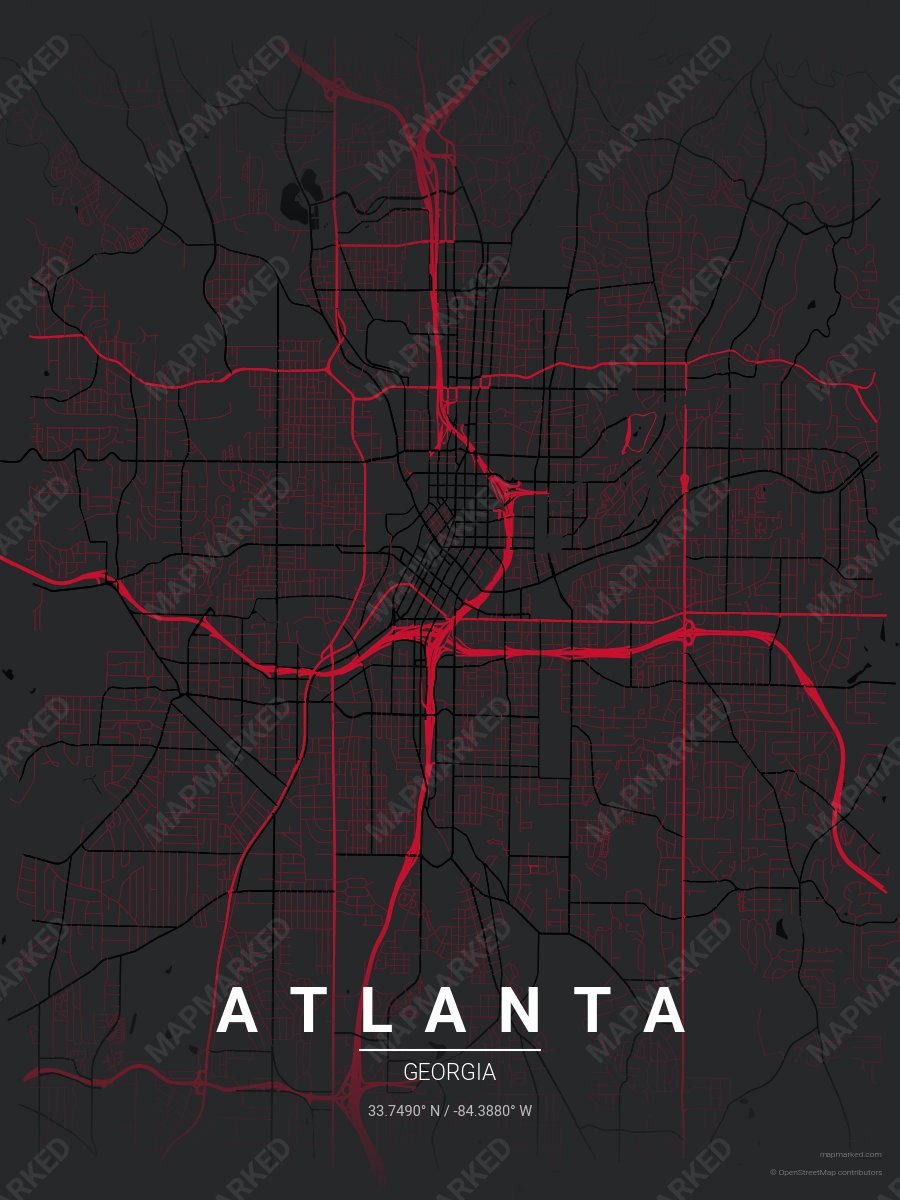 Charcoal, Red & Black Craft style sample on Atlanta