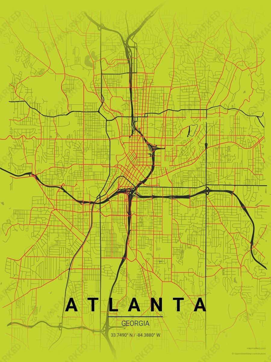 Green, Charcoal & Red Verve style sample on Atlanta