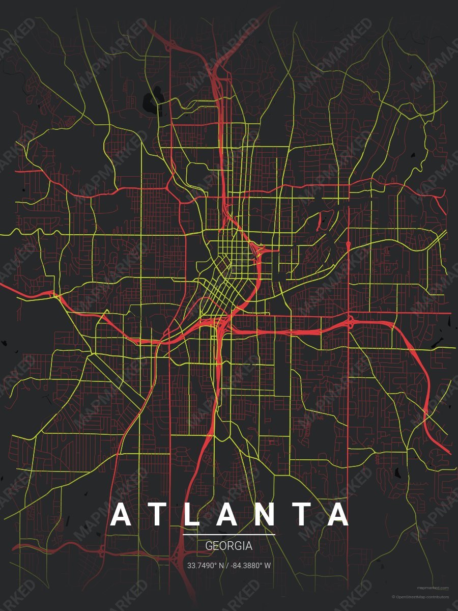 Charcoal, Red & Green Loft style sample on Atlanta