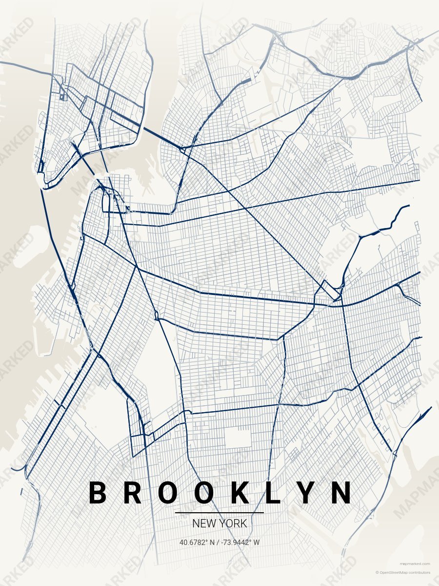 White, Blue & Silver Nova style sample on Brooklyn New