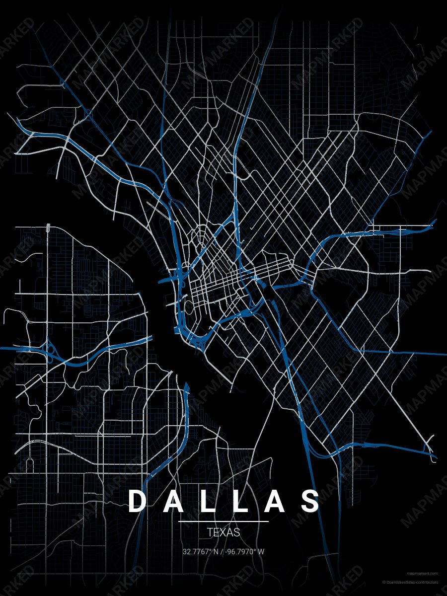 Black, Royal Blue & Silver Classic style sample on Dallas