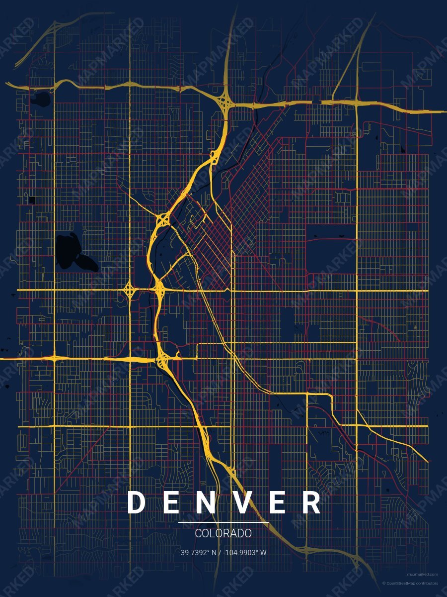 Blue, Yellow & Red Signature style sample on Denver