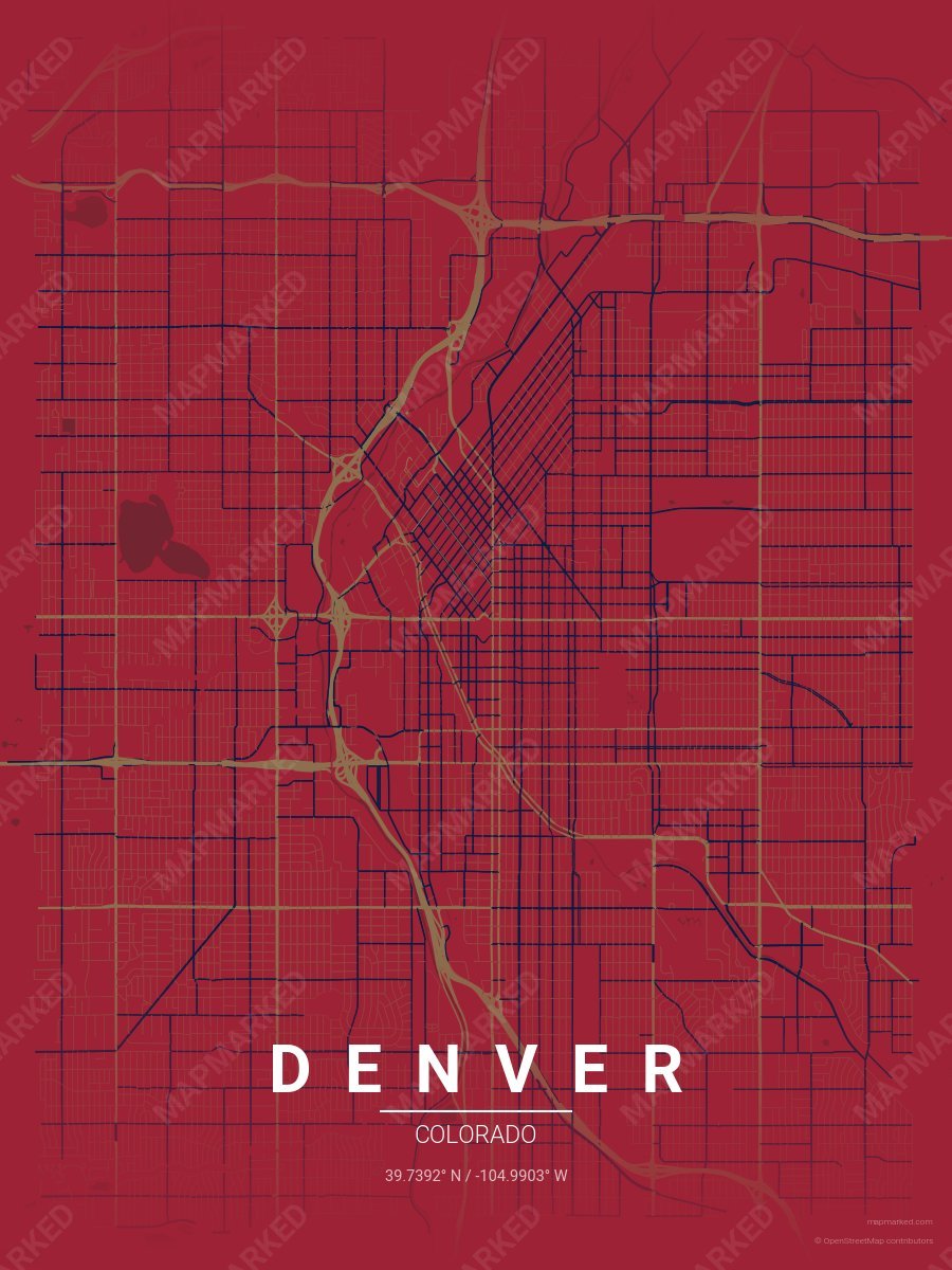 Red, Gold & Blue Verve style sample on Denver