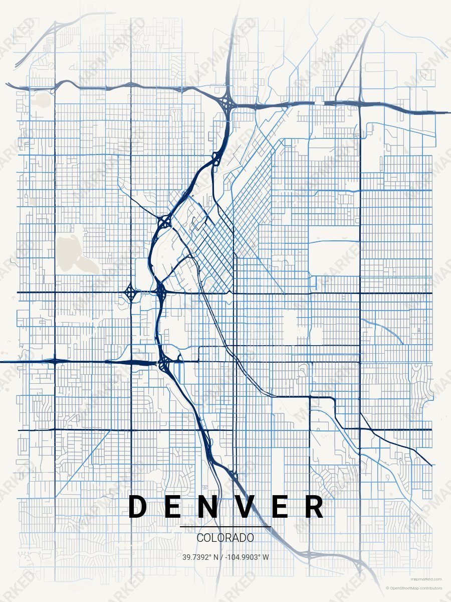 Cream & Blue Atlas style sample on Denver