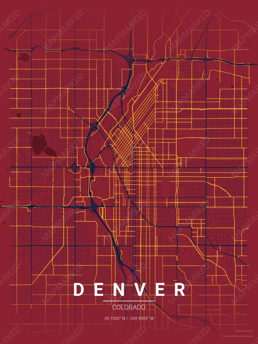 Red, Blue & Yellow Verve style sample on Denver
