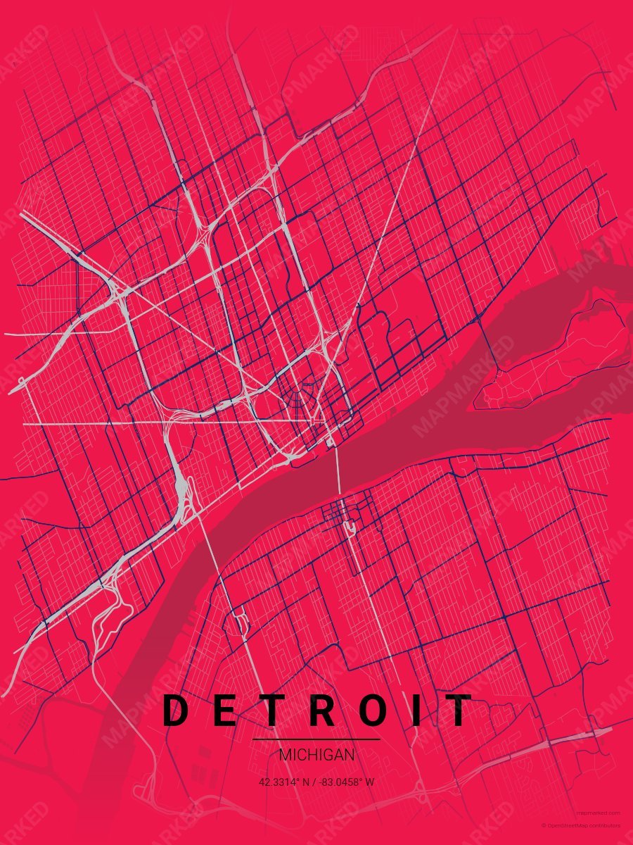 Red, Gray & Navy Standard style sample on Detroit