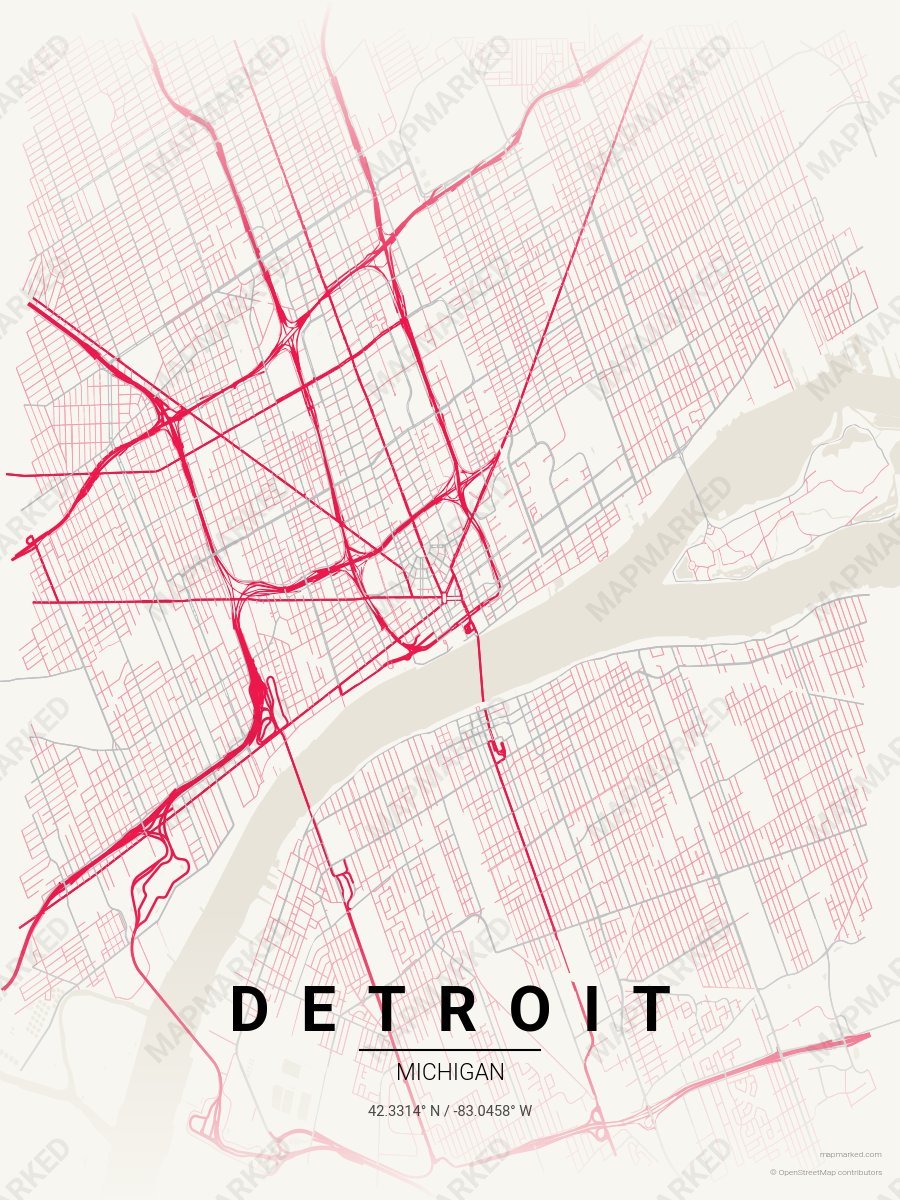 Cream, Red & Gray Classic style sample on Detroit