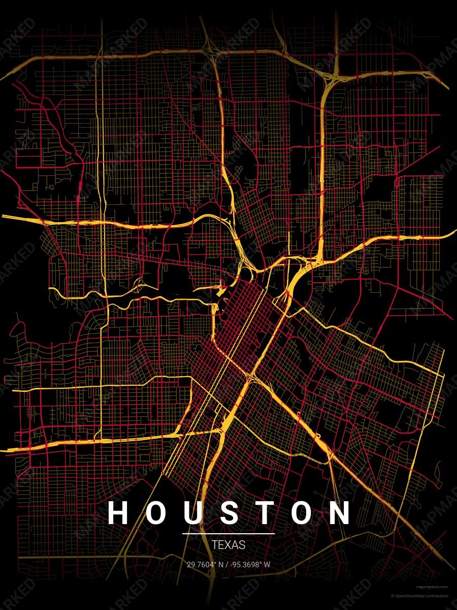 Black, Yellow & Red Aura style sample on Houston