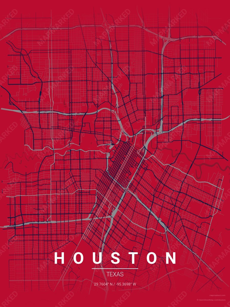 Red, Silver & Blue Modern style sample on Houston