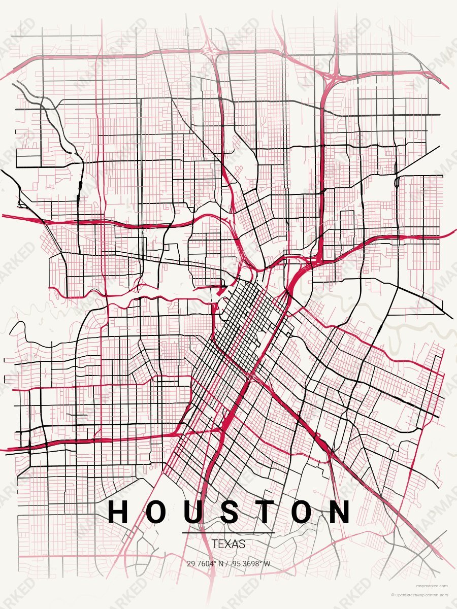 Cream, Red & Black Nova style sample on Houston