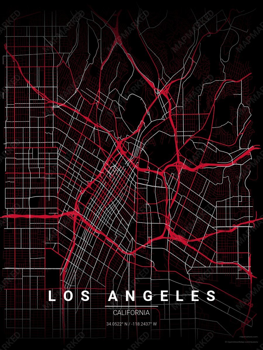 Black, Red & Silver Ethos style sample on Los Angeles
