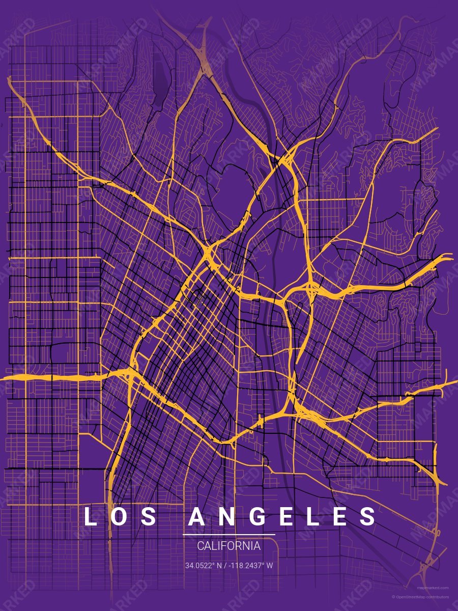 Purple, Gold & Black Verve style sample on Los Angeles