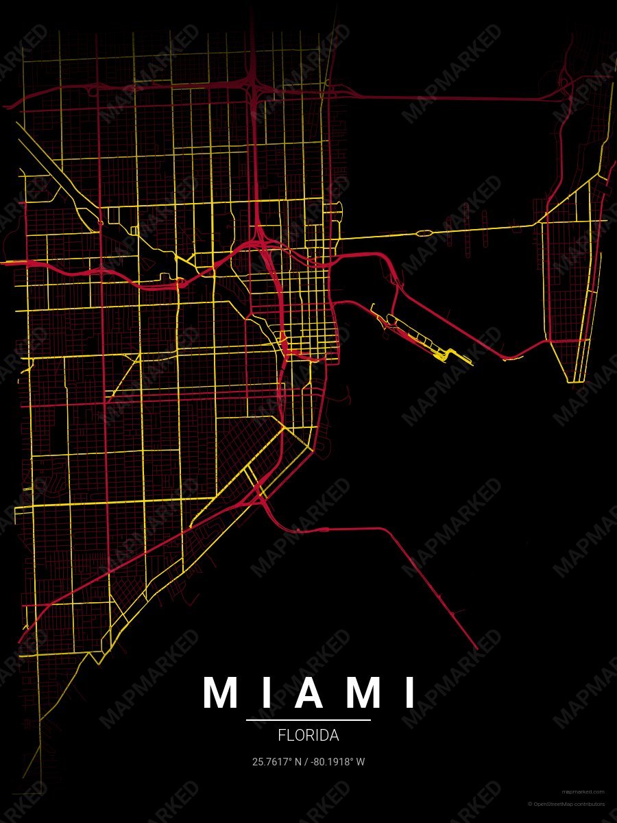 Black, Red & Yellow Craft style sample on Miami
