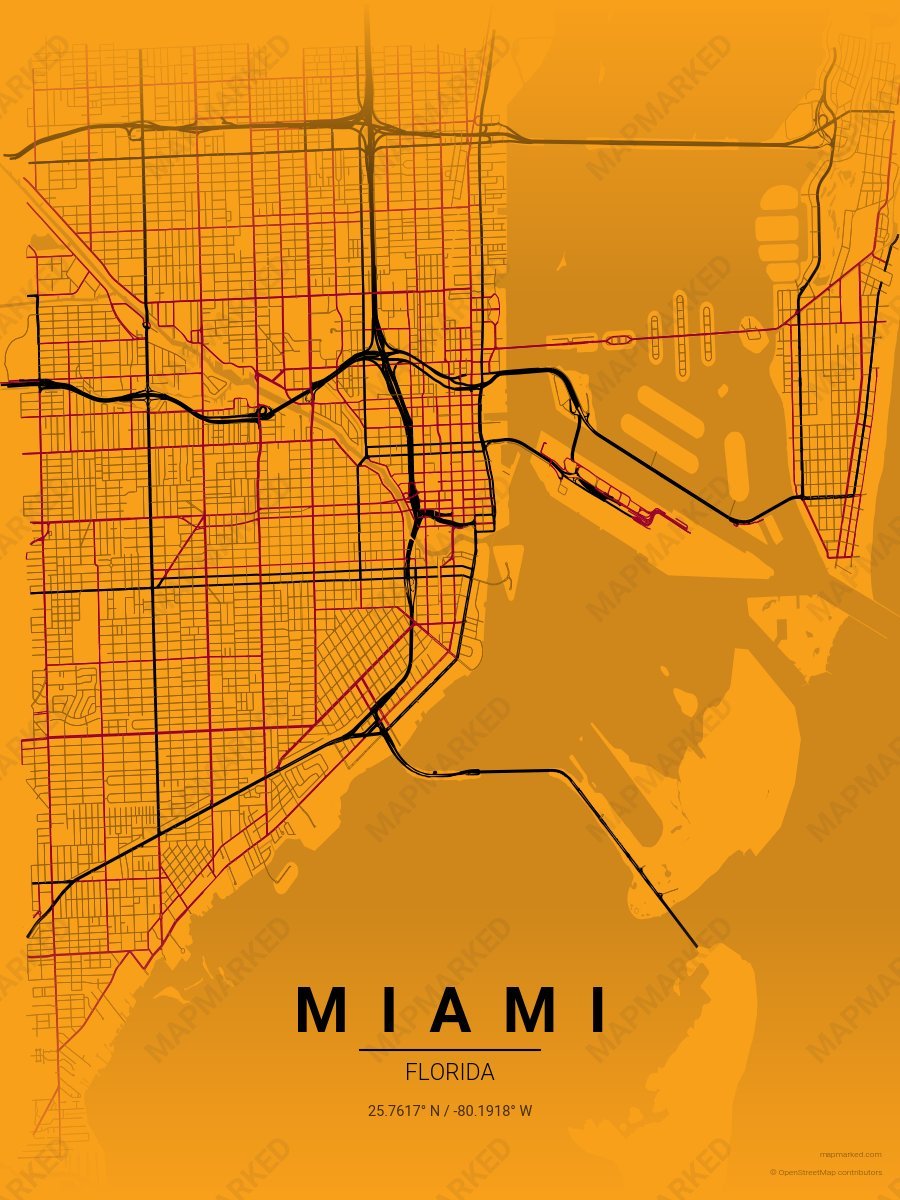 Yellow, Black & Red Nova style sample on Miami
