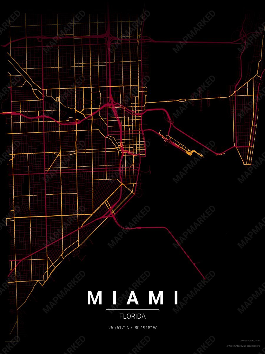 Black, Red & Yellow Nova style sample on Miami