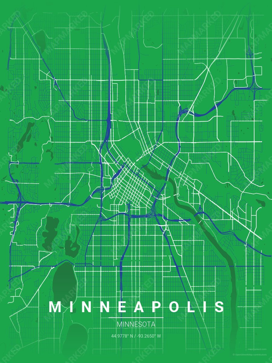 Green, Blue & White Heritage style sample on Minneapolis