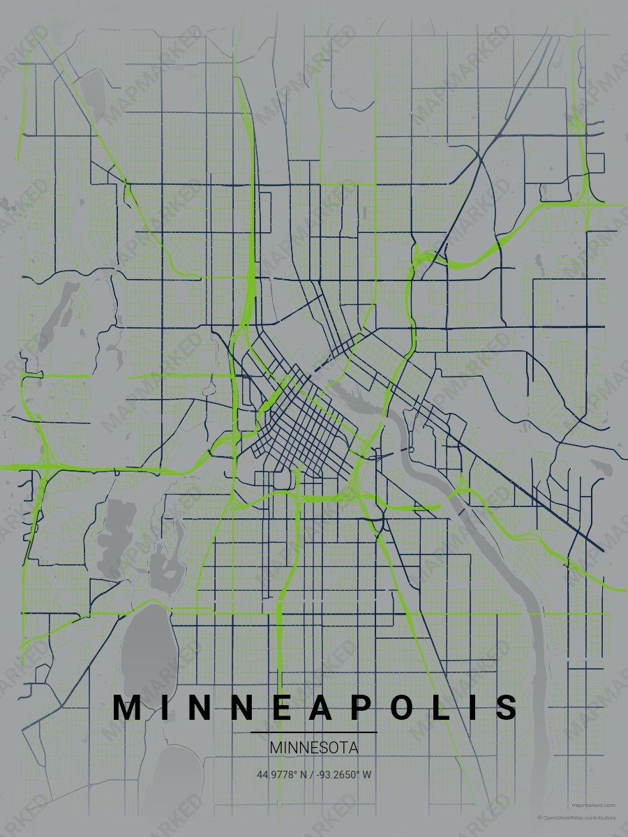 Sand, Green & Blue Signature style sample on Minneapolis