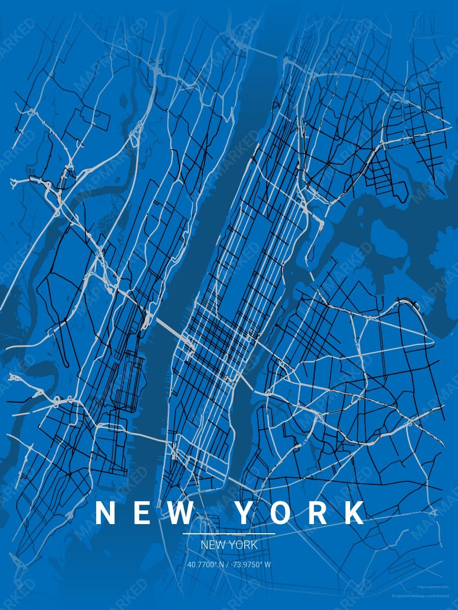 Blue, Silver & Black Statement style sample on New York New
