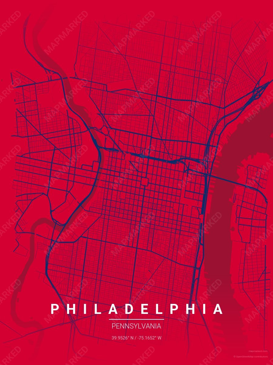 Red & Blue Aura style sample on Philadelphia