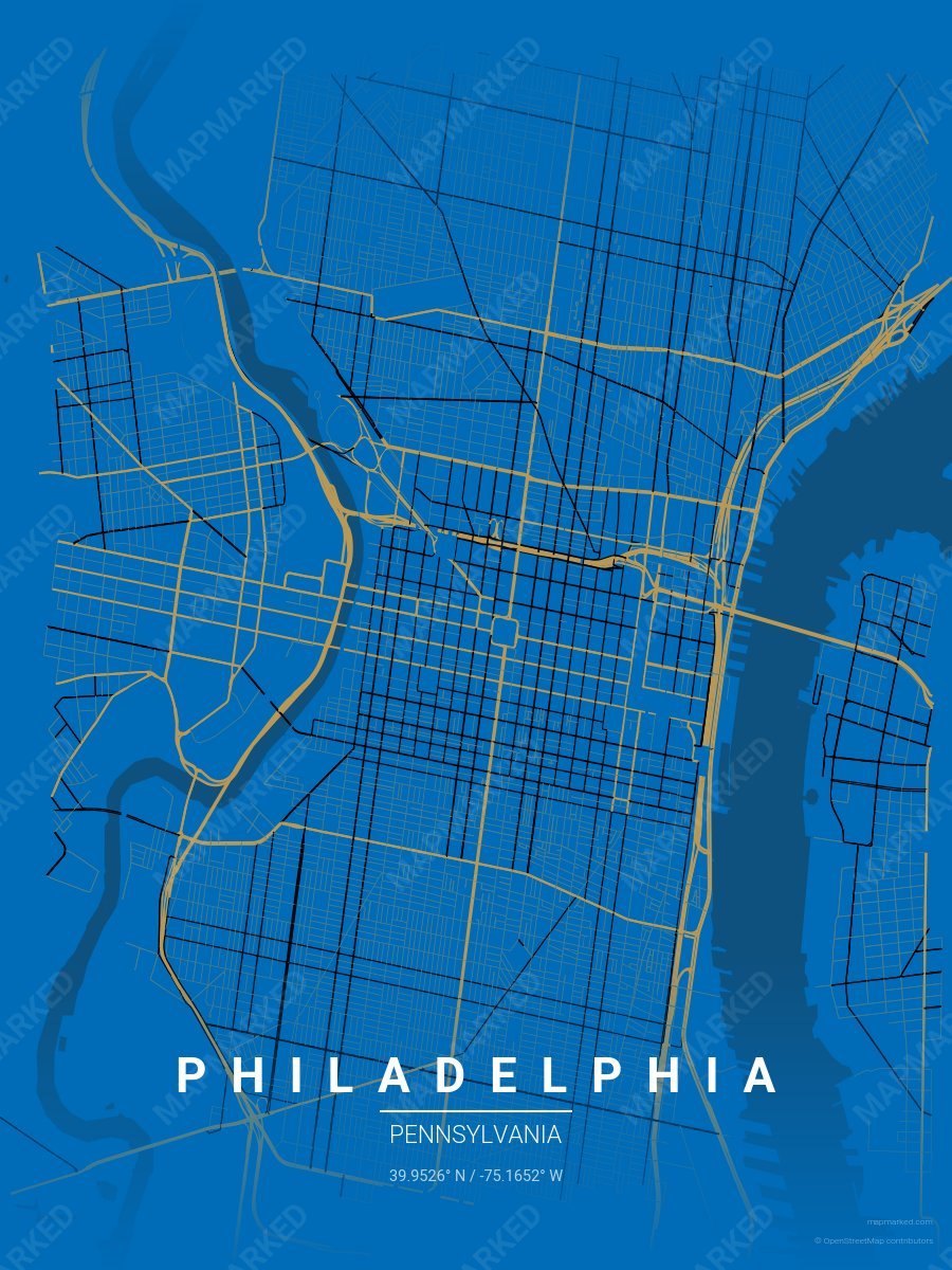 Blue, Gold & Black Craft style sample on Philadelphia