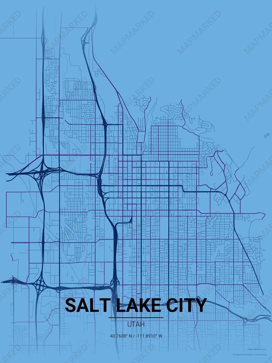 Blue, Blue & Purple Bold style sample on Salt Lake City