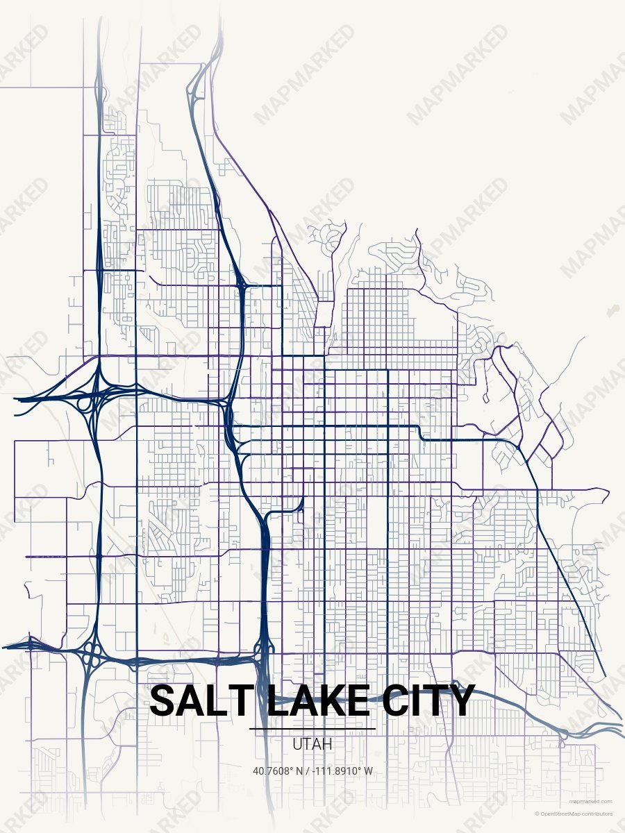 Cream, Blue & Purple Nova style sample on Salt Lake City