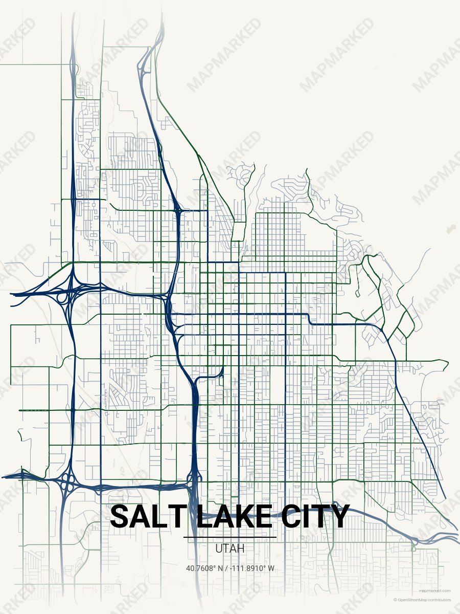 Cream, Navy & Green Range style sample on Salt Lake City