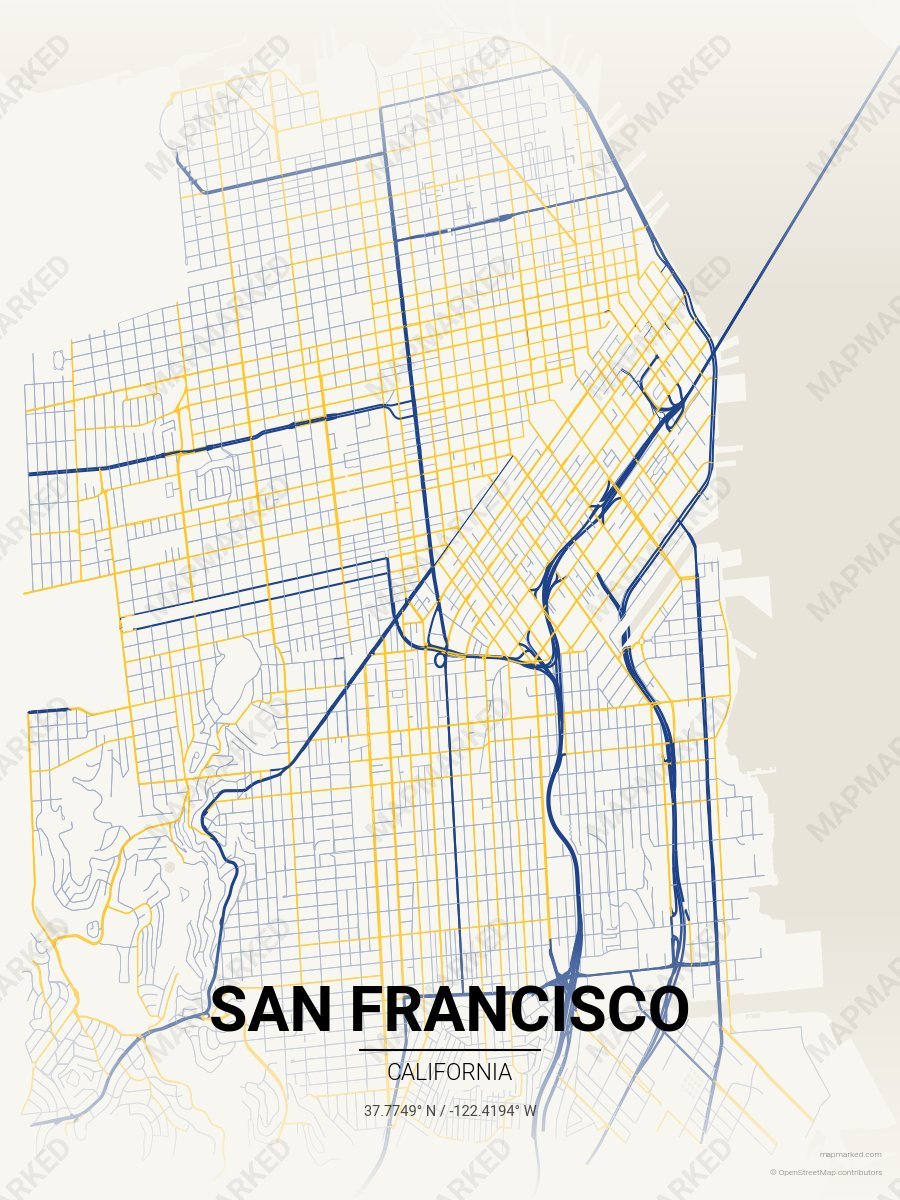 Cream & Blue Craft style sample on San Francisco