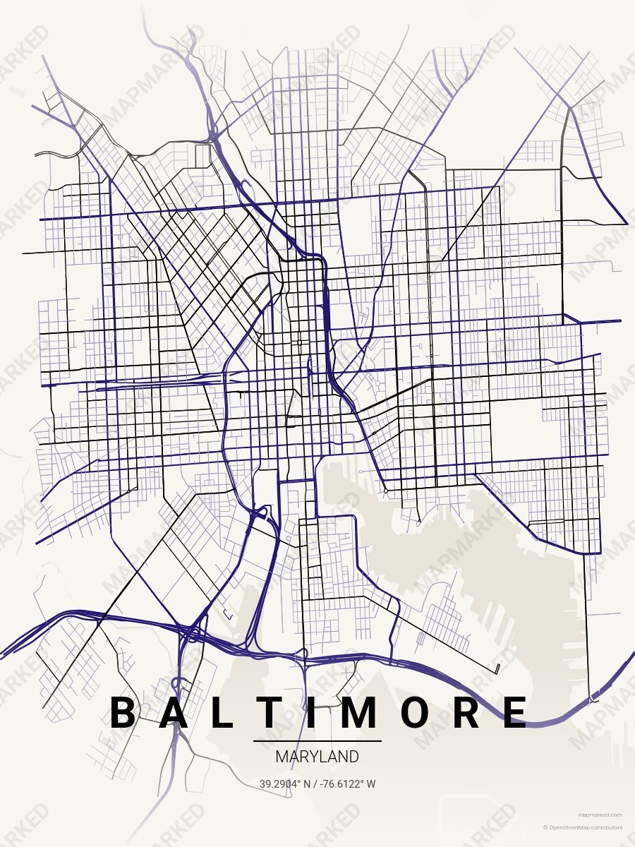 Cream, Purple & Black Loft style sample on Baltimore