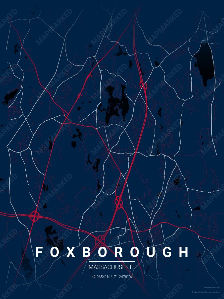 Blue, Red & Silver Aura style sample on Foxborough