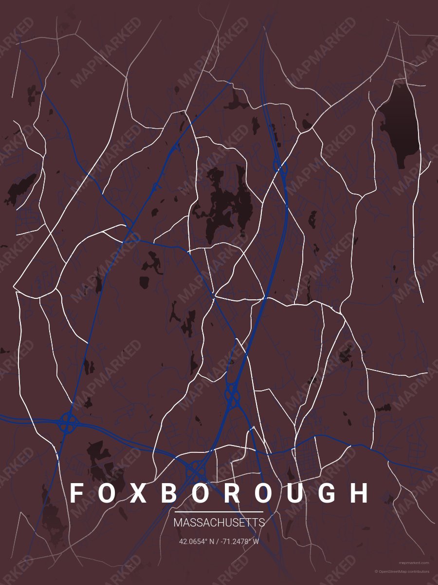 Brown, Blue & White Craft style sample on Foxborough