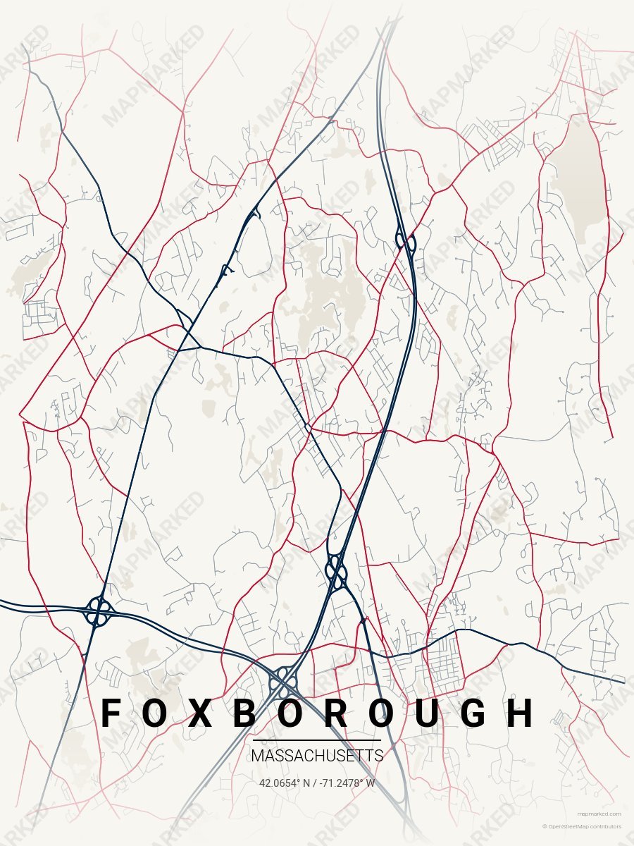 Cream, Blue & Red Verve style sample on Foxborough