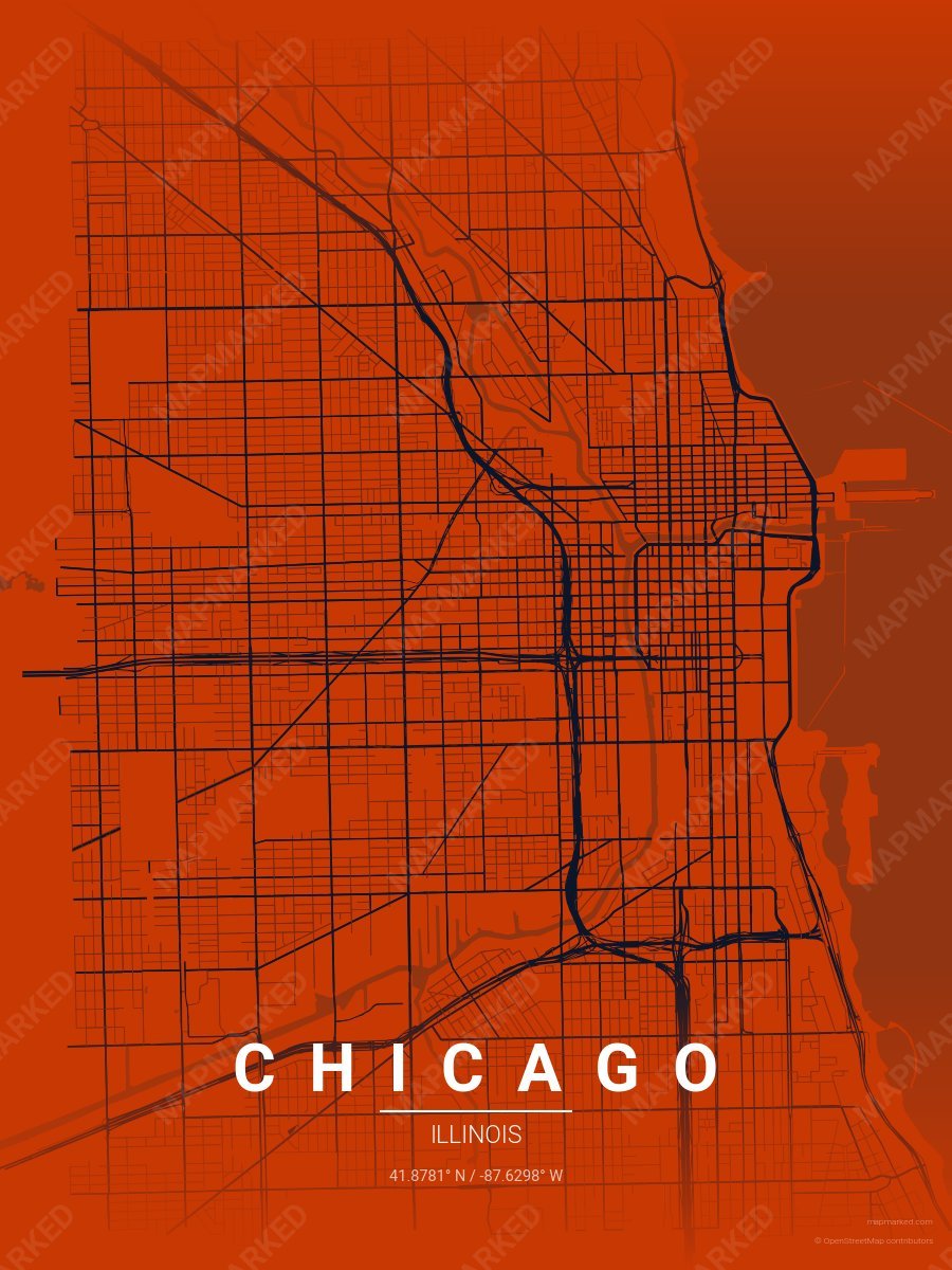 Orange & Dark Navy Contrast style sample on Chicago