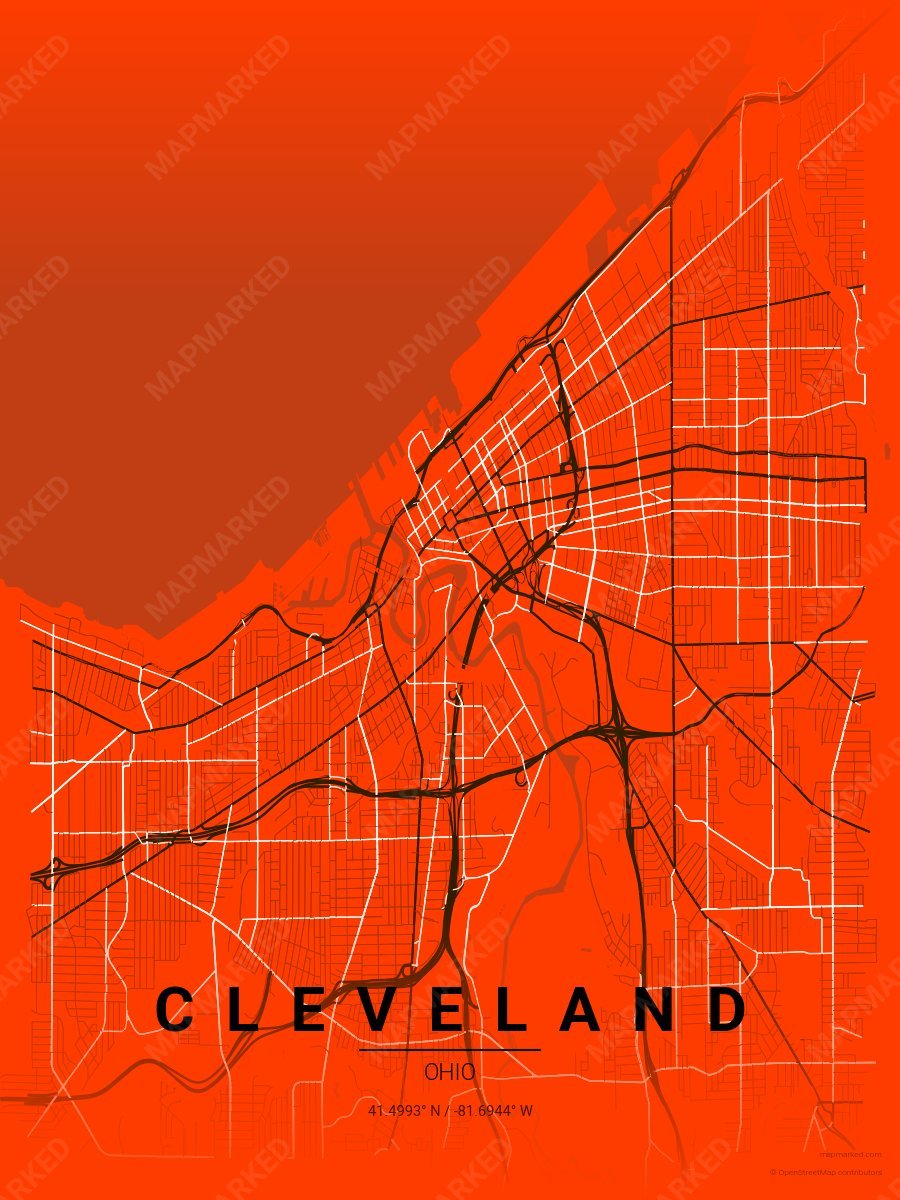 Orange, Dark Brown & White Modern style sample on Cleveland