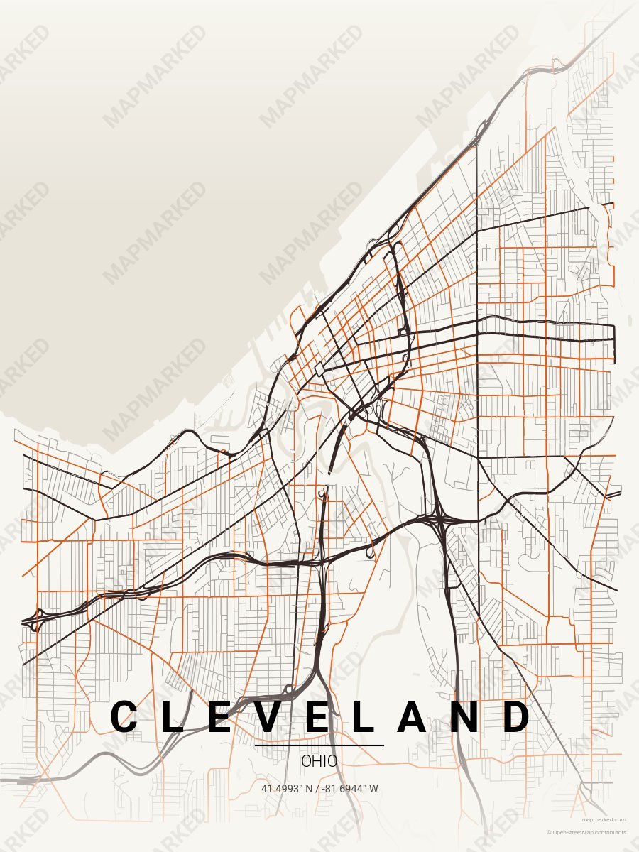 White, Brown & Orange Range style sample on Cleveland