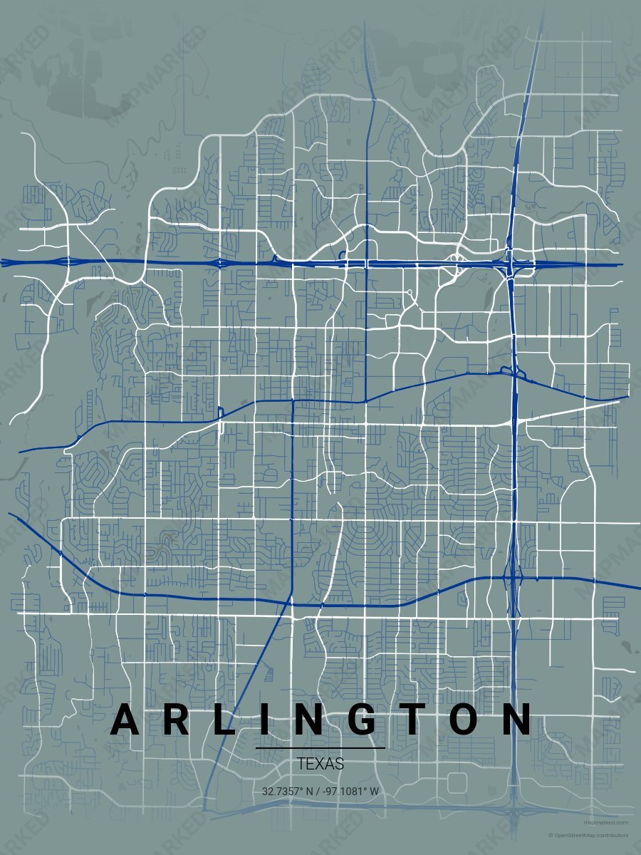 Green, Royal Blue & White Classic style sample on Arlington