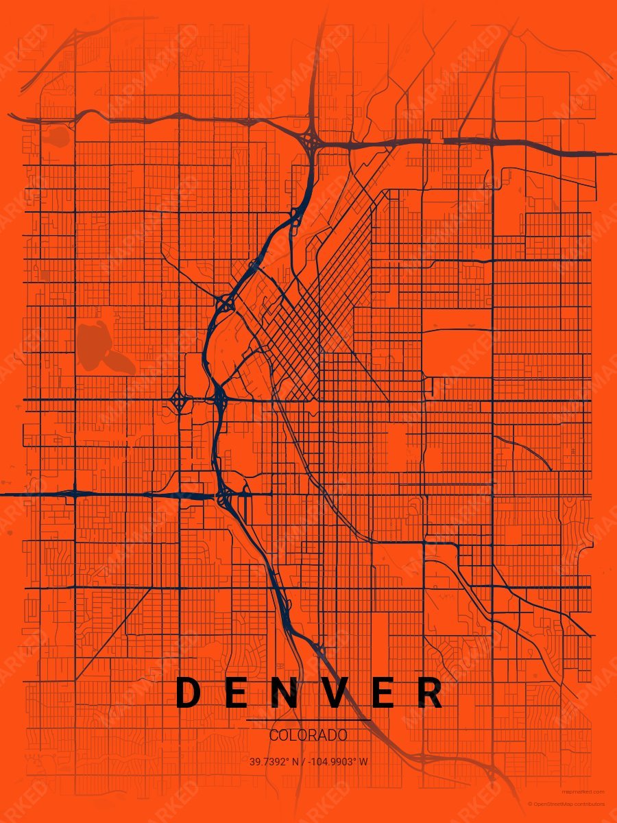 Orange & Navy Loft style sample on Denver