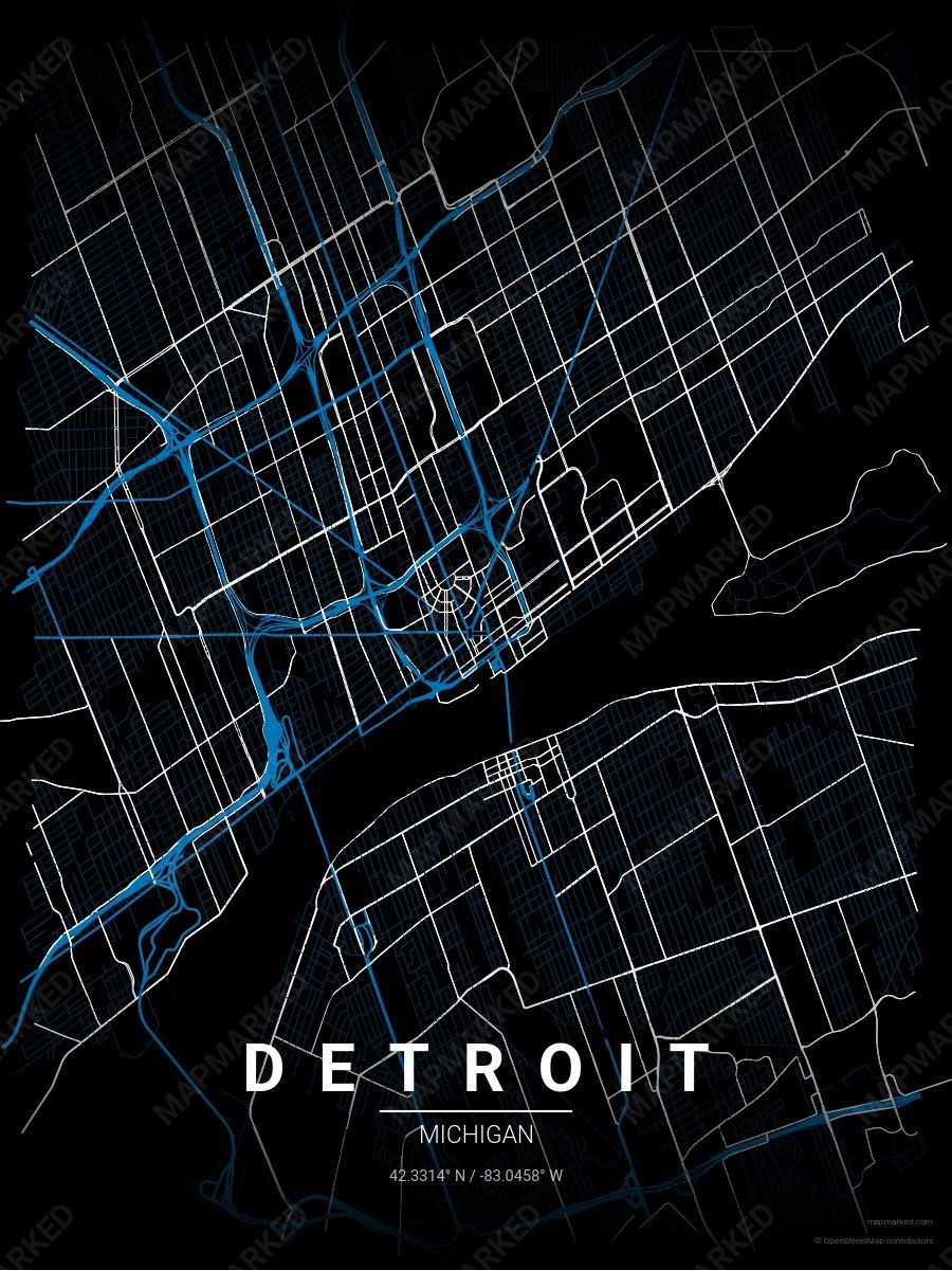 Black, Blue & White Nova style sample on Detroit