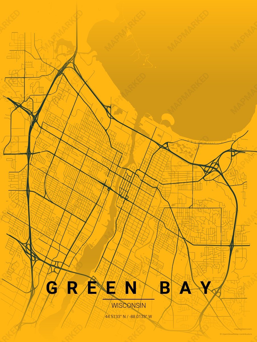 Gold & Dark Green Range style sample on Green Bay