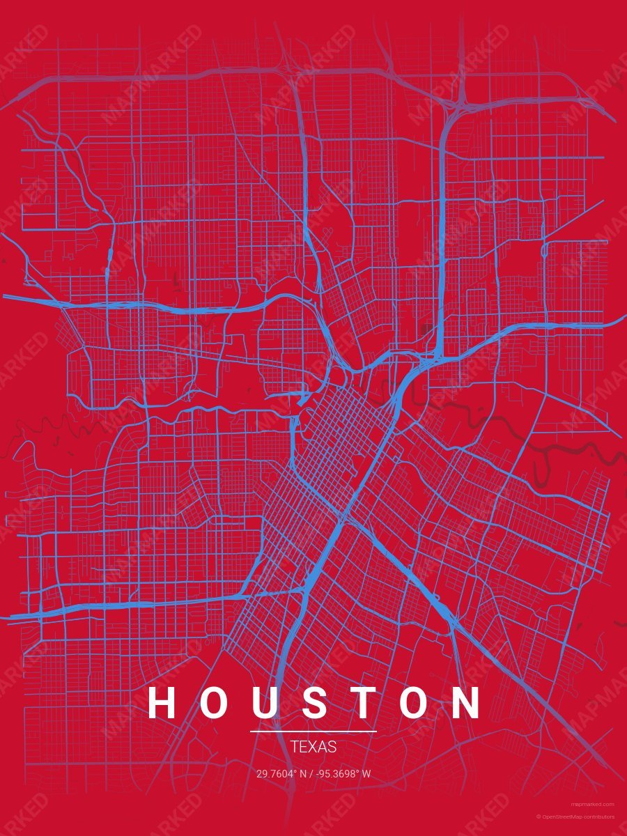 Red & Blue Loft style sample on Houston