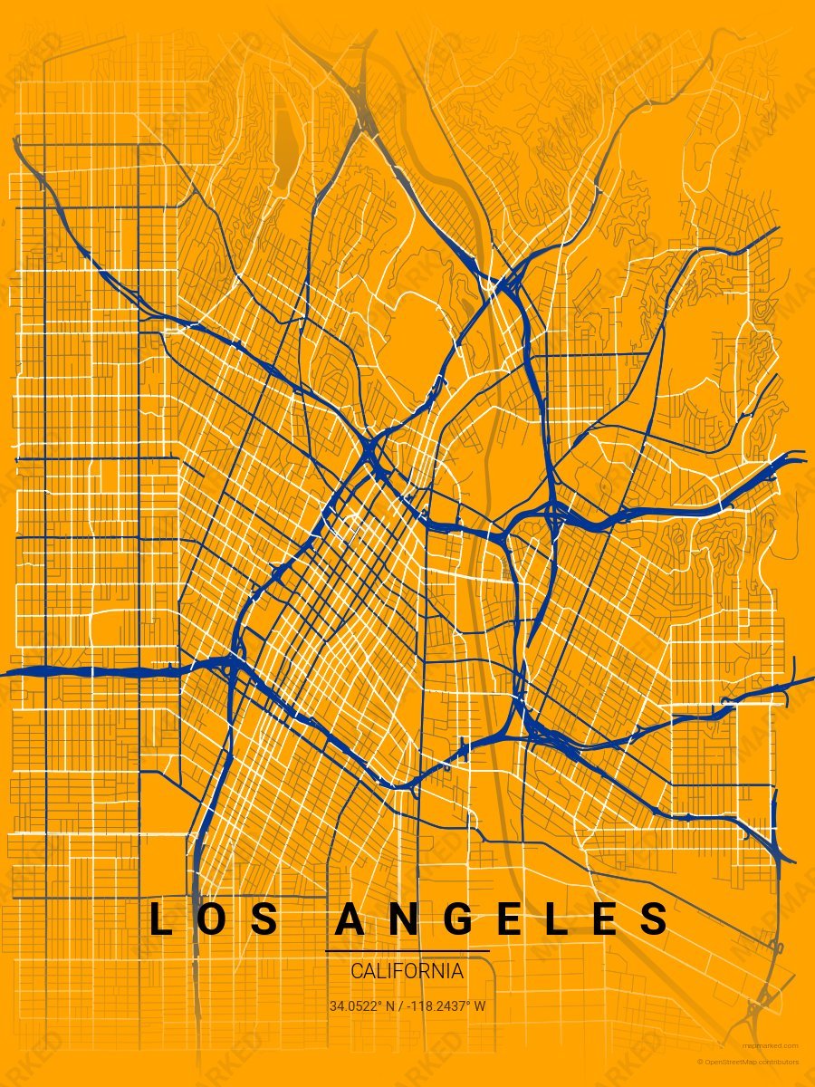 Gold, Blue & White Verve style sample on Los Angeles