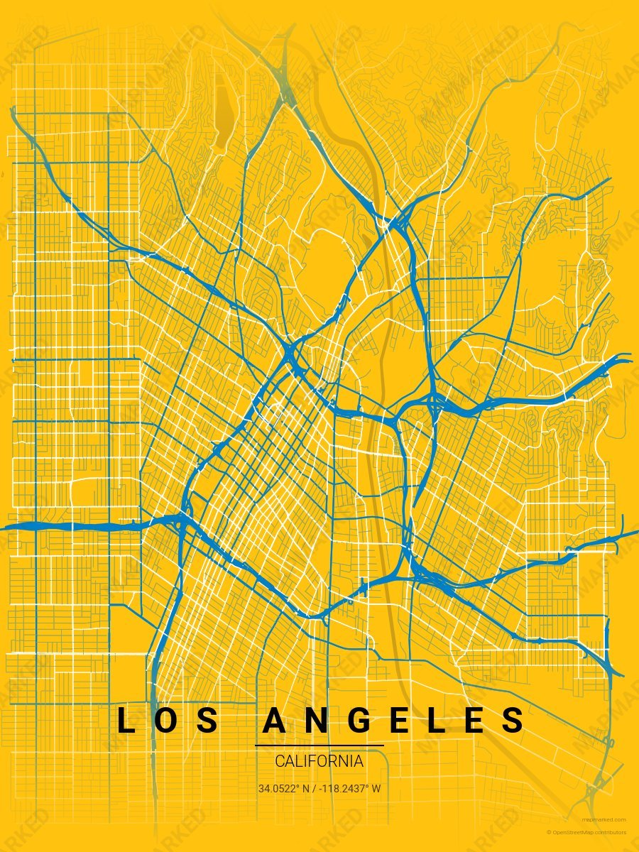 Gold, Blue & White Nova style sample on Los Angeles