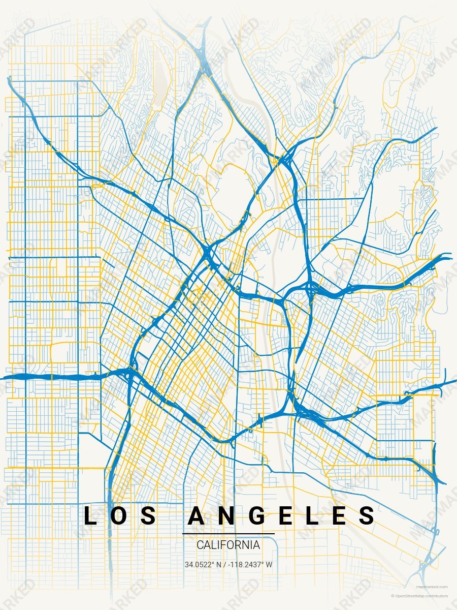 White, Blue & Gold Heritage style sample on Los Angeles