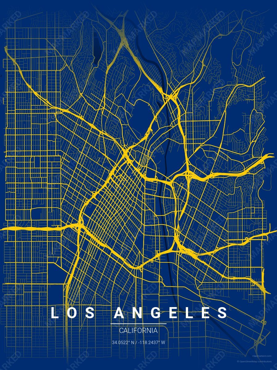 Royal Blue & Gold Ethos style sample on Los Angeles