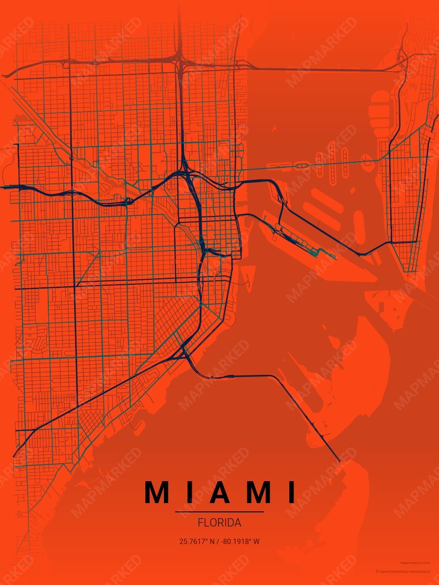 Orange, Blue & Aqua Statement style sample on Miami